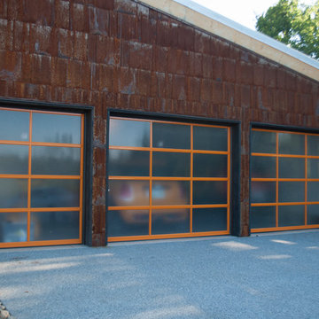 Orange Aluminum & Glass Full Vision Garage Doors