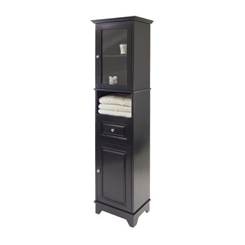 Winsome Wood Alps Tall Cabinet With Glass Door And Drawer