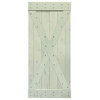 Stained Solid Pine Wood Sliding Barn Door, Sage Green, 42"x84", X Series
