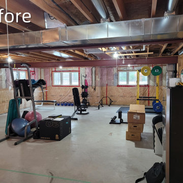 Basement renovation for comfort and exercise in Barrie