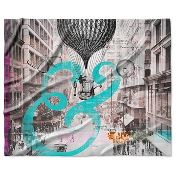 "Urban Collage, Ampersand" Sherpa Blanket 60"x50"