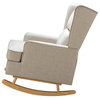 Upholstery Wingback Rocking Chair, Linen
