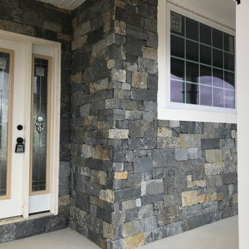 Edmonton Real Thin stone Veneer Front Entrance