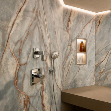 Shower Controls and Quartzite Detailing