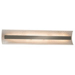 Justice Design Group - Fusion Contour 29" Linear LED Bath Bar, Brushed Nickel, Weave Shade - Fusion - Contour 29" Linear LED Bath Bar - Brushed Nickel Finish - Weave Shade