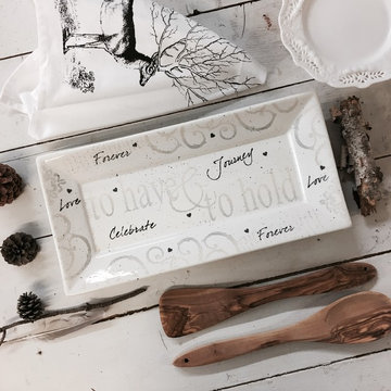 Hand Painted Have and Hold Wedding Serving Platter