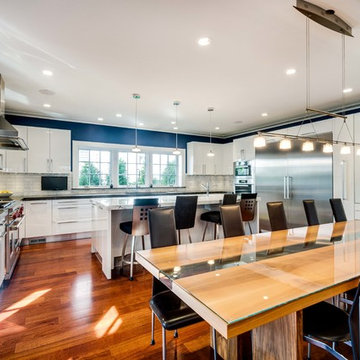 Kitchen and Fireplace, Marble and Granite