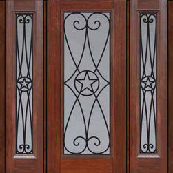 Prehung Side lights Door 80 Fiberglass Austin Texas Star Full Lite - Front Doors
