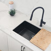 STYLISH Single Handle Pull Down Matte Black Kitchen Faucet