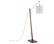 Arturo Floor Lamp, Walnut Wood, Satin Nickel, White Fabric