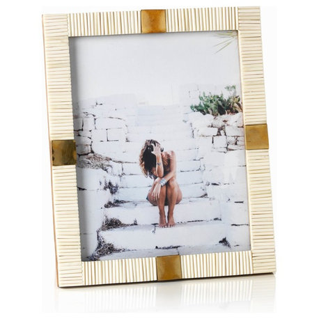 Maha Bone With Brass Trim 8"x 10" Picture Frame