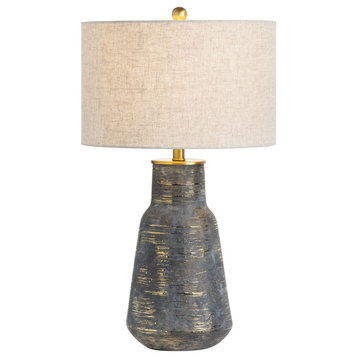 Trinity 28" Urn Table Lamp With Linen Drum Shade, Gray