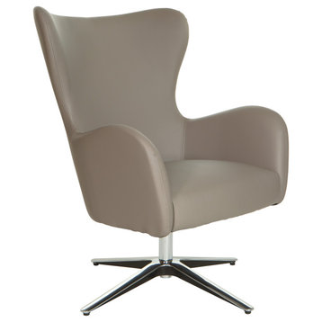 Wilma Swivel Armchair, Dillon Stratus Faux Leather With 4 Star Aluminum Base