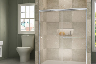 Bathroom - large modern master bathroom idea in Los Angeles with a drop-in sink