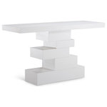 Meridian Furniture - Westmount Table, White, Console Table - Bring impressive style and distinct beauty to your living room or family room with this Westmount Console Table. The striking white finish and refined design of this table are sure to captivate your guests' attention. The ash veneer construction of this piece ensures a perfect blend of elegance and sturdiness, making it a long-lasting addition to your home.