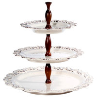 Baroque Cream 3-Tier Cake Plate, 13"