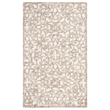 Safavieh Trace Collection TRC103T Rug, Brown/Ivory, 3' X 5'