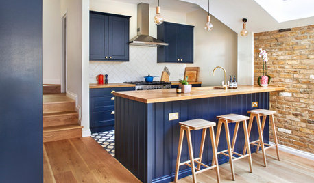Kitchen Tour: A Dark Blue City Kitchen With a Farmhouse Feel