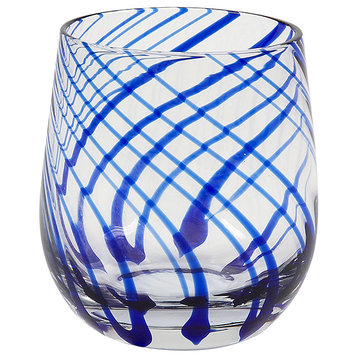 14oz Marbella Rocks Blue Old Fashioned glass, Set of 4