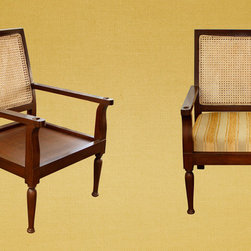 Metaphor | British Colonial-style Planter's Chair with Cane Back - Armchairs And Accent Chairs
