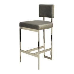 Worlds Away - Worlds Away Jones Velvet Barstool - Bar Stools And Counter Stools