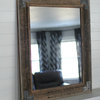 Rustic Bathroom Mirror, Modern Farmhouse Mirror, Ranch Hand Mirror, 22"x26"