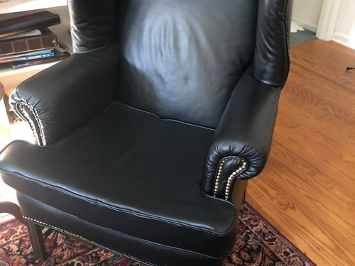Leather Wing Cha, How To Reupholster A Chair Seat With Leather
