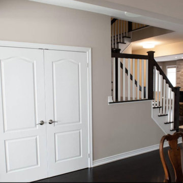 Hallway, Wood Staircase, Dark Hardwood Floors