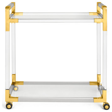 Zuma Gold Acrylic Bar Cart Server