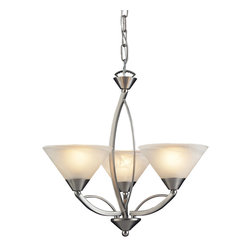 3-Light-Chandelier-In-Satin-Nickel-And-Marblized-White-Glass - Chandeliers