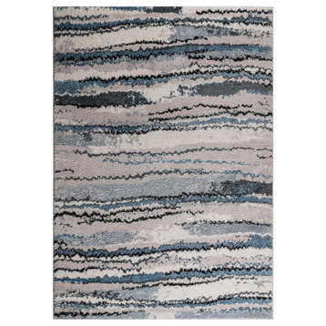 Madison Park Riley Abstract Stripe Woven Area Rug/Runner, Blue