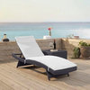 Biscayne Outdoor Wicker Chaise Lounge White/Brown