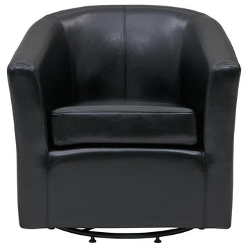 Hayden Swivel Bonded Leather Chair, Black