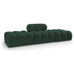 Meridian Furniture - Ames Boucle Fabric Modular Sofa, Green, 3-Piece: 1 Armless Chair, 2 Ottoman - Introduce a touch of modern sophistication to your living area with the exquisite Ames Boucle Fabric Sectional. With plush green boucle fabric and unique design, it will elevate the visual appeal of your living space. This elegant and captivating sectional can be mixed and matched with other pieces from the collection to create an endless array of stunning looks. So, get ready to transform your living area into an inviting and stylish haven with the Ames Boucle Fabric Sectional.