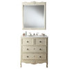 Cottage look Daleville Bathroom Sink vanity w/matching mirror, Ivory 34"