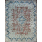Noori Rug - Fine Vintage Distressed Nomusa Rust and Blue Rug, 10x13'5 - Indicative of an antique heirloom, this charismatic area rug instantly adds artful elegance to any ensemble. While its neutral hues of gray and beige beautifully blend into any abode, its intricate and distressed Persian-inspired motif effortlessly stands out. To extend the life of this rug, we recommend to always use a rug pad. Professional cleaning only.