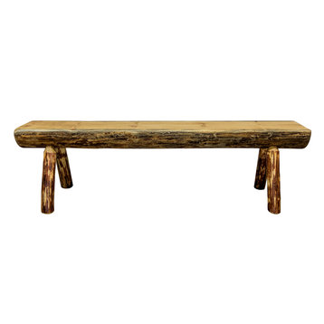 Montana Glacier Country Half Log Bench In Exterior Stain Finish MWGCHLB5EXT