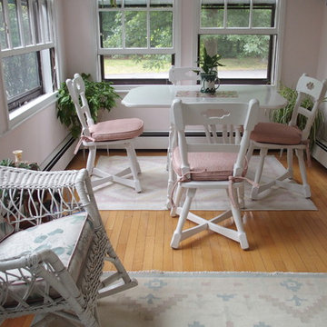 New chair cushions for a plant filled sun porch.