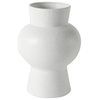 Laforge White Ceramic Vase, 11"