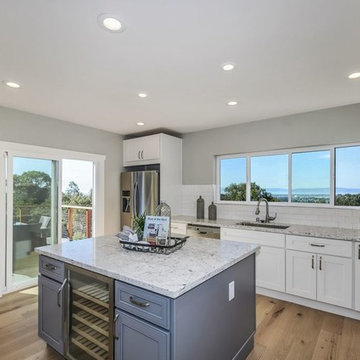 Kitchen with panoramic bay view