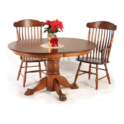 oval single pedestal table; washington chairs - Products