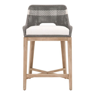 Essentials For Living Woven Tapestry Counter Stool Dove Flat Rope - Beach  Style - Bar Stools And Counter Stools - by Unlimited Furniture Group | Houzz