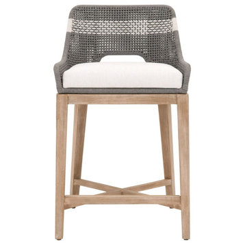 Essentials For Living Woven Tapestry Counter Stool Dove Flat Rope