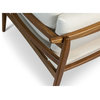 Modern Brazilian, Hara, Accent Chair, Natural Upholstery, Pecan Frame