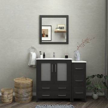 Vanity Art Single-Sink Vanity Set With Ceramic Top, 42", Espresso