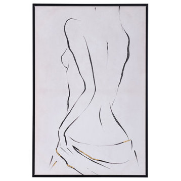 The Female Form: Part I Art Print on Canvas- Black and White, Printed