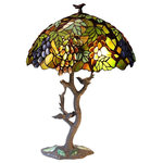 CHLOE Lighting - Chloe-Lighting 2-Light Leafs and Grapes Table Lamp Oval Shape - This Leaf and Grape design Tiffany style table lamp with bronze finish will compliment many decors.