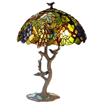 Chloe-Lighting 2-Light Leafs and Grapes Table Lamp Oval Shape