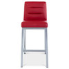 Lynx Counter Height Contemporary Stool With Metal Base, Red