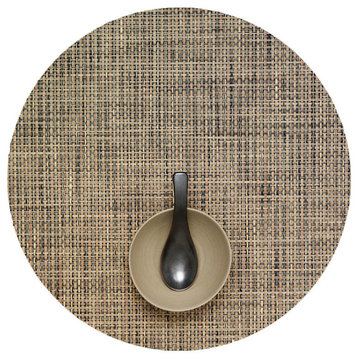 Basketweave Table Mat Round, Bark